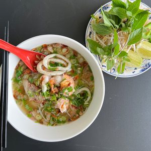 S10. Combination Pork Noodle Soup or Wonton Noodle Soup (Hủ Tiếu) - Image 2